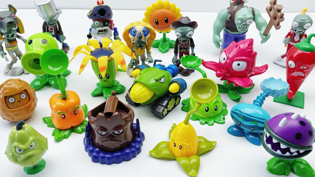 PLANTS VS ZOMBIES:TOYS BATTLE,SAVE 100 PEASHOOTERS.｜ ASMR Review Toy｜植物大战僵尸玩具套装