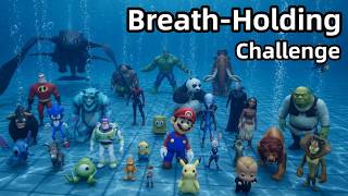 Cartoon Characters Take on the Ultimate Underwater Breath-Holding Challenge!