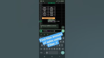 How to use filter in Excel?? #excel #tutorial #filter #formula #sheets #sales #maximum #reels #video