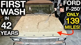 First Wash in 42 Years! Ford F250 Only 139 Original Miles. Barn Find. Insane Story