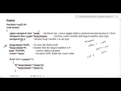 Exp 10|An embedded c program to find the largest/smallest element in an ...