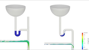 2019-12 - P-trap under the sink with strong discharge nearby