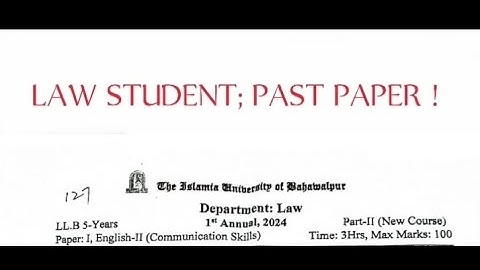 IUB LLB 5 YEAR PART 2 ENGLISH PAST PAPER 1ST ANNUAL 2024 EXPLAINED ! LAW STUDY UPDATES ! 22/02/2025