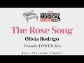 The Rose Song - Olivia Rodrigo (Female LOWER Key Karaoke) - Piano Instrumental Cover with Lyrics
