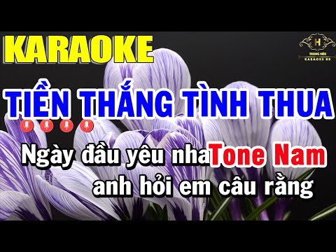 Tiền Thắng Tình Thua Karaoke Tone Nam Nhạc Sống | Trọng Hiếu