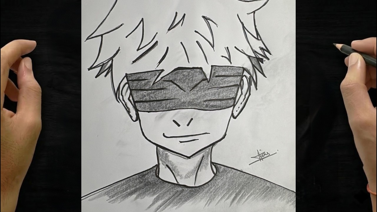 How To Draw Gojo Inspired Anime Boy | Step By Step Drawing Tutorial | Easy Beginner Friendly