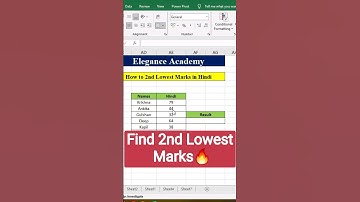 Find 2nd Lowest Value #excel #msexcel #msexceltutorial #shortsvideo #msexceltrick #shorts #ytshorts
