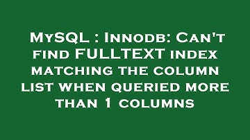 MySQL : Innodb: Can