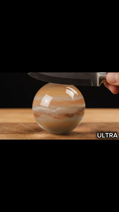 Cutting a Glass Jupiter and moon in Slow Motion | ASMR Satisfying Slice #relaxing