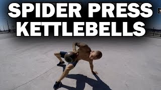 Training with kettlebells. Spider press. Ruslan Rudnev