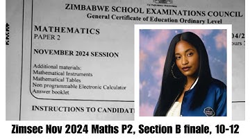 Zimsec Nov 2024, Maths Paper 2 , transformation,  vectors & circle geometry solutions