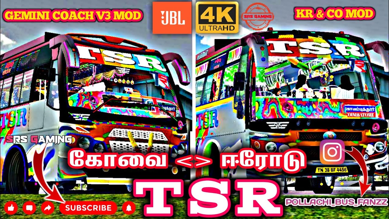 TSR HD LIVERY FOR KR & CO BUS MOD FOR GEMINI COACH V3 BUS MOD 