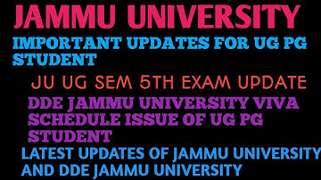 jammu university |sem 5th results update|dde ju viva schedule issue of ug/pg students|latest updates