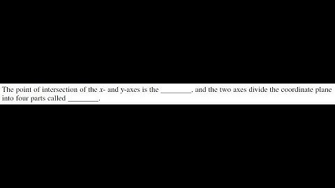 The point of intersection of the x - and y -axes is the