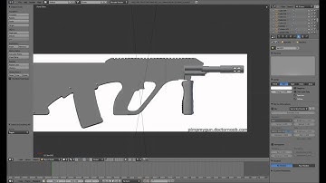 Steyr AUG A2 - Blender 3D Gun Model