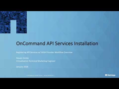 OnCommand API services installation workflow overview