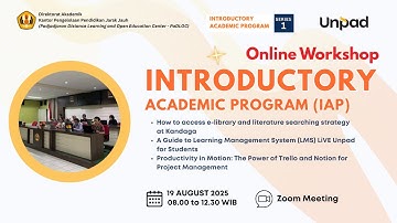 Online Workshop IMPACT The Series: Introductory Academic Program (IAP) seri ke-1