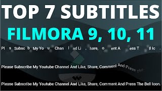 Filmora 9, 10, 11 Top 7 Subtitles Animation || Filmora 10 Text Animation