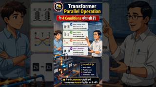 ⚡ Transformer Parallel Operation के 4 Conditions कौन-सी हैं? #electrical #electricalengineering #Ele
