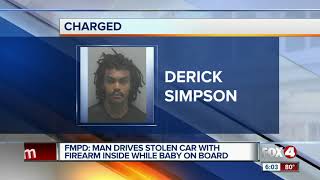 Police arrest driver of stolen car with baby on board