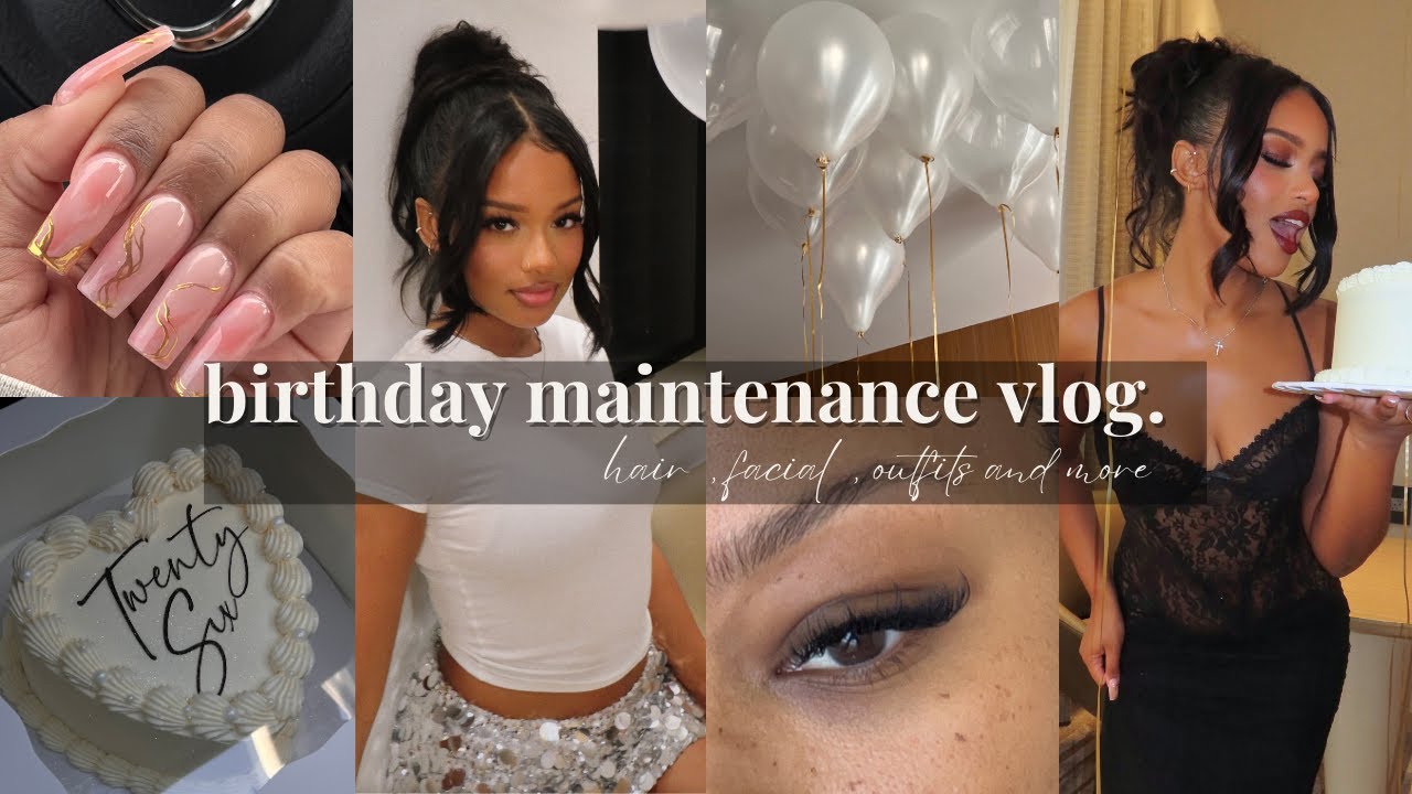 bday prep/self care-maintenance vlog | facial, nails, grwm & more