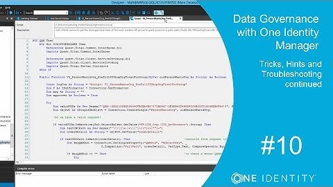 One Identity Manager | Data Governance with 1IM #10 | Tricks, Hints and Troubleshooting