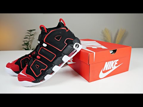 Unboxing/Reviewing The Nike Air More Uptempo `96 Black/University Red (On Feet)