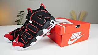 Unboxing/Reviewing The Nike Air More Uptempo `96 Black/University Red (On Feet)