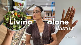 Living Alone Diaries | Life with Jesus 🤍 salad recipe, hair routine, skincare, new nails & more