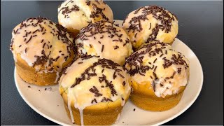 It takes me just few minutes to make this perfect tasty vanilla cup cake chocolate sprinkles