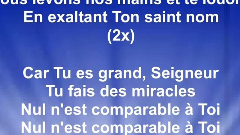 Nous Te Rendons Gloire Et Honneur - Choeur Gloire À Dieu