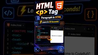 HTML p Tag Tutorial | Paragraph Tag in HTML 💻 #shorts #html #codebyfc