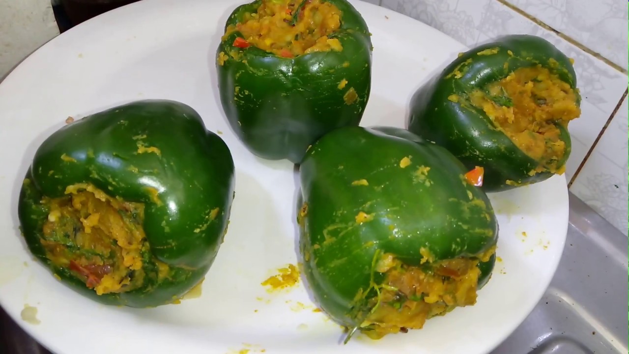 Bharwa Shimla Mirch Recipe | Stuffed Capsicum Recipe, Bharwan shimla ...