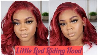 RED FRONTAL INSTALL ! Water color method ! 2 IN 1 | ft.Upretty hair