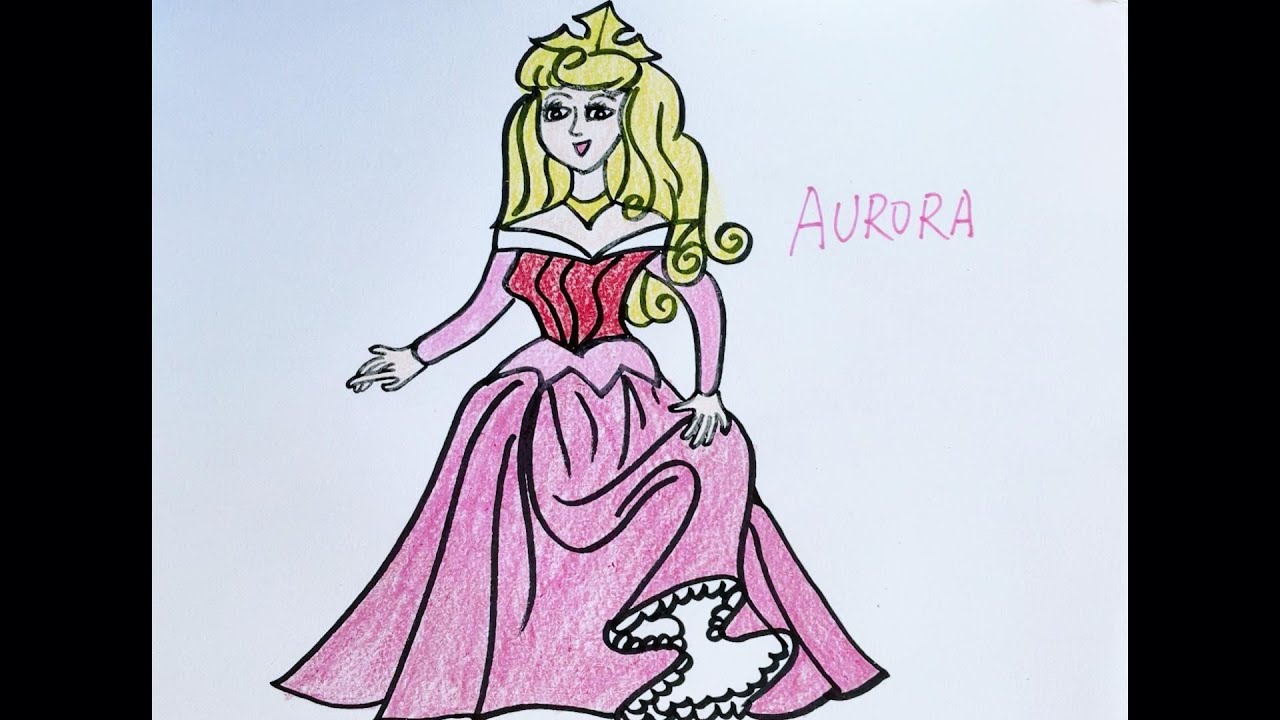DISNEY PRINCESS DRAWING #10 How to draw AURORA from Sleeping Beauty ...