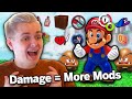 Mario odyssey but if i take damage i add more mods