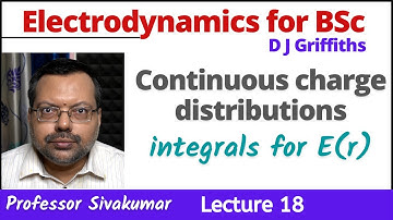 Electrodynamics BSc Physics Lecture 18 | Continuous Charge Distribution | Electricity and Magnetism
