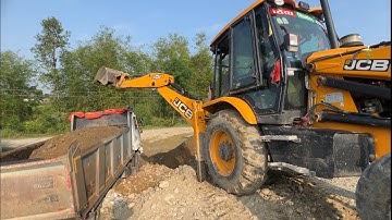Hyva Tipper Vs Backhoe Loader | Loading Gravel In Big Dump @droneplanet2040