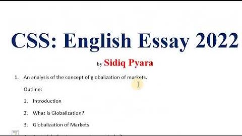 CSS English Essay Paper 2022 - A brief Introduction, discussion and outline - Study Online at Home