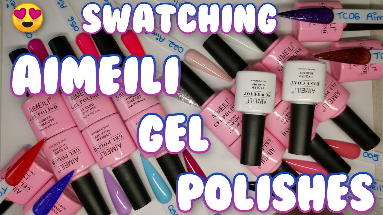 Swatching Aimeili gel polish sets & top + base coat / thermochromic and
