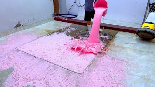 Extremely dirty carpet flooded  ASMR carpet cleaning  dirty carpet cleaning video