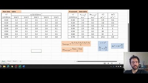 IB Physics - Data Analysis 1 - Excel