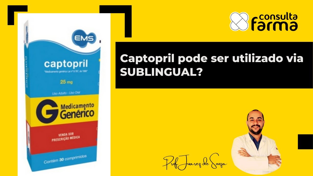 CAPTOPRIL pode ser utilizado por via SUBLINGUAL? - YouTube
