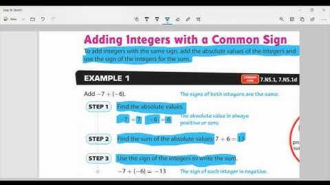 Lesson 1.1b: Adding Integers with a Common Sign