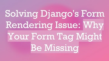 Solving Django