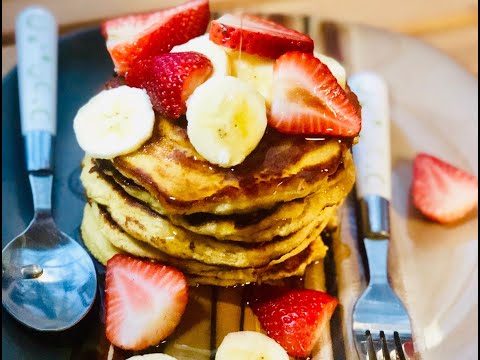 Banana Almond Pancake /gluten free/no carbs / flourless/ high protein/ vegan /dairy free pancakes