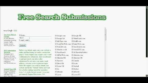 free search engine submission service