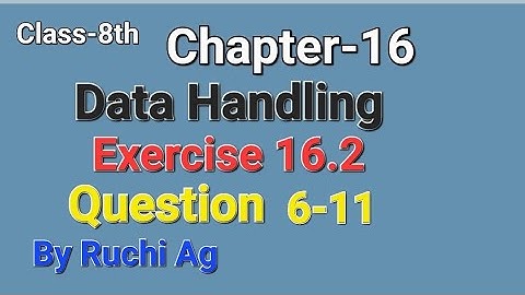 Chapter-16 Data Handling Exercise 16.2 (Question 6-11) for Class-8th #datahandling #mathsclass8th