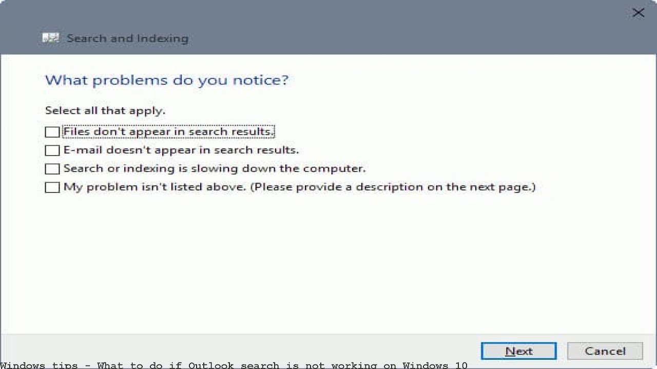outlook instant search not working 2010 outlook instant search not working 2010