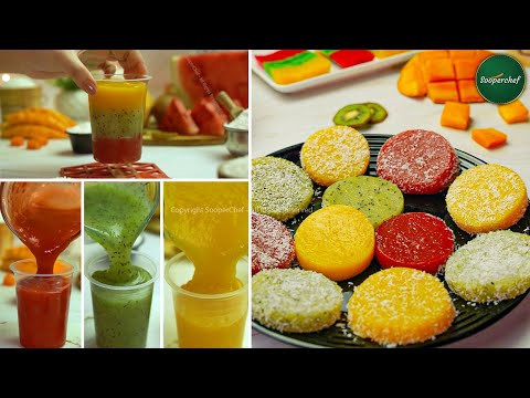 Fruit Jelly Recipe by SooperChef | Watermelon | Kiwi | Mango | Fruit Pudding Dessert